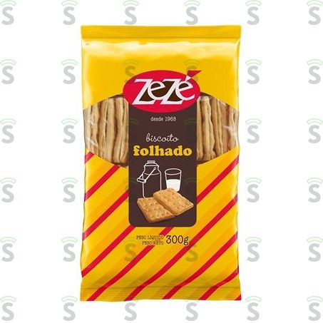  Biscoito Folhado Zezé Salgado Pacote Com 4un - 300gr