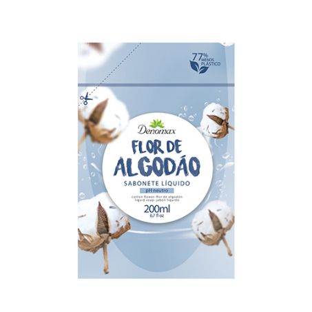 Sabonete Líquido Denomax Flor de Algodão Sachê 200ml