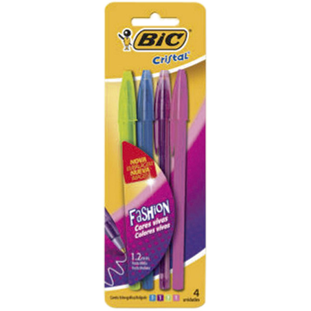 Caneta Cristal Shimmers Bic Com 4 Canetas