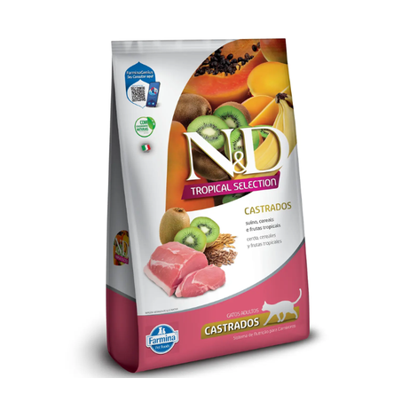 Ração N&D Tropical Selection Gatos Castrados Suíno 400 g