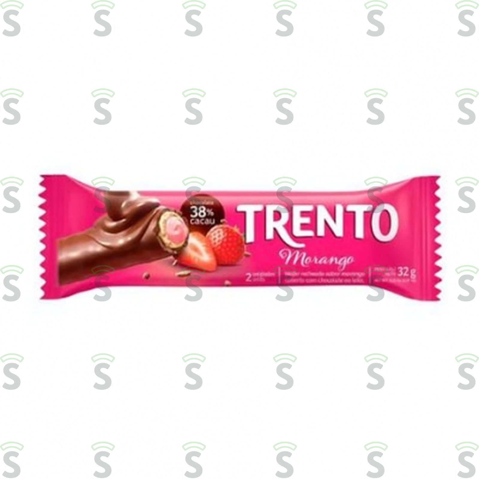 Chocolate Wafer Trento Morango 32G