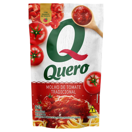 Molho de Tomate Quero 240g - Tradicional - Sachê