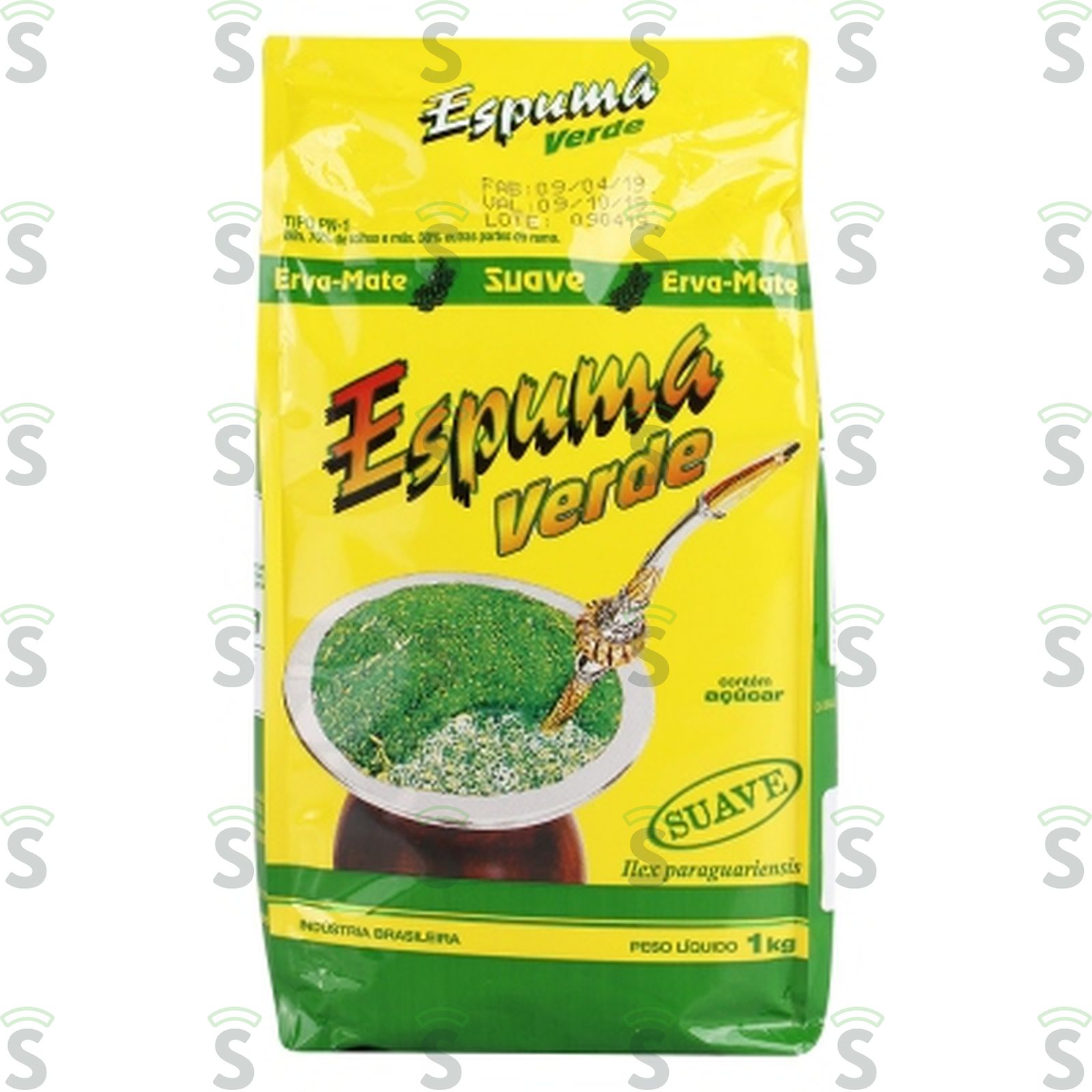Erva Mate Suave Espuma Verde Contém Açúcar Pacote 1kg