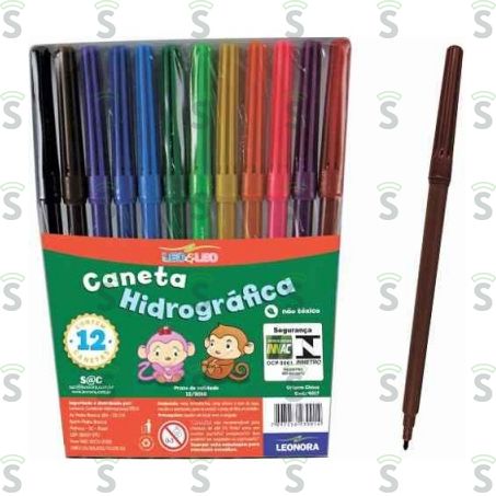  Caneta Hidrografica Grande Leo e Leo Embalagem 12un