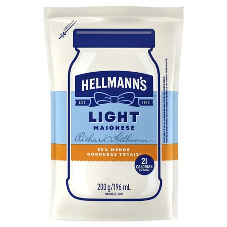 Maionese hellmanns light 200g sache