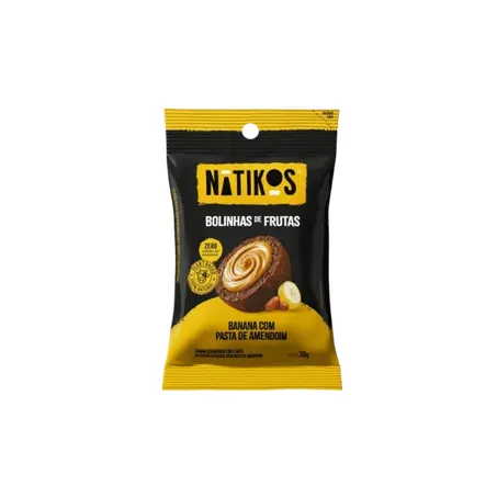 BOLINHA  BANANA PASTA AMENDOIM 30G - NATIKOS