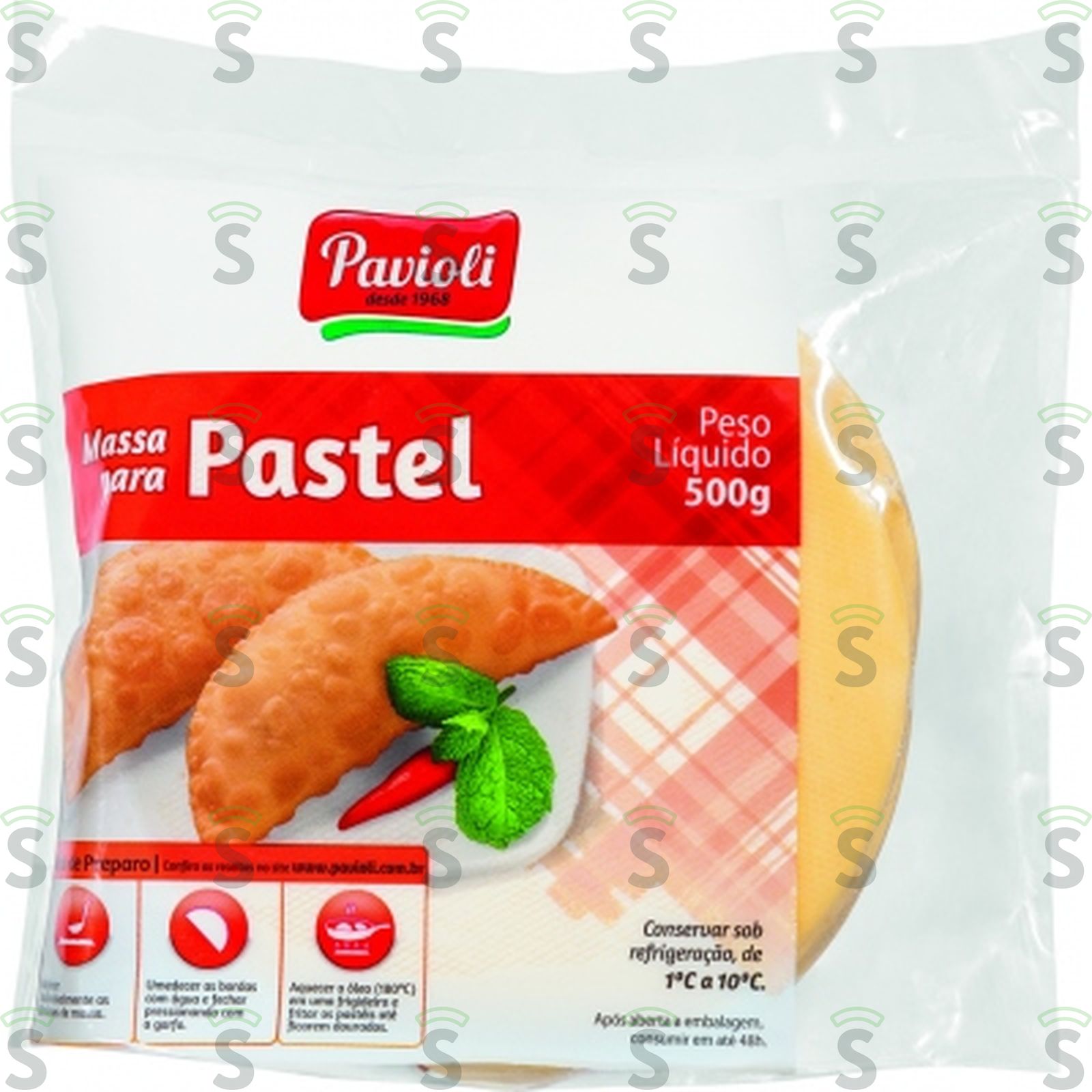 Massa Fresca Para Pastel Pavioli Lanche Embalagem 500G