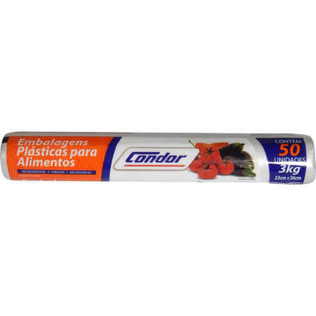 Saco para Freezer Condor 3kg - Com 50 Embalagens