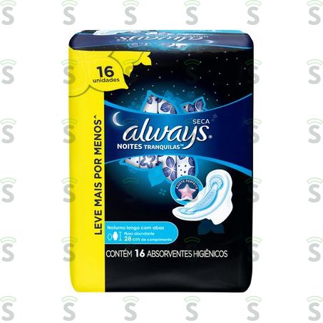  Absorvente Always Noites Tranquilas Seca Com Abasidades 16un