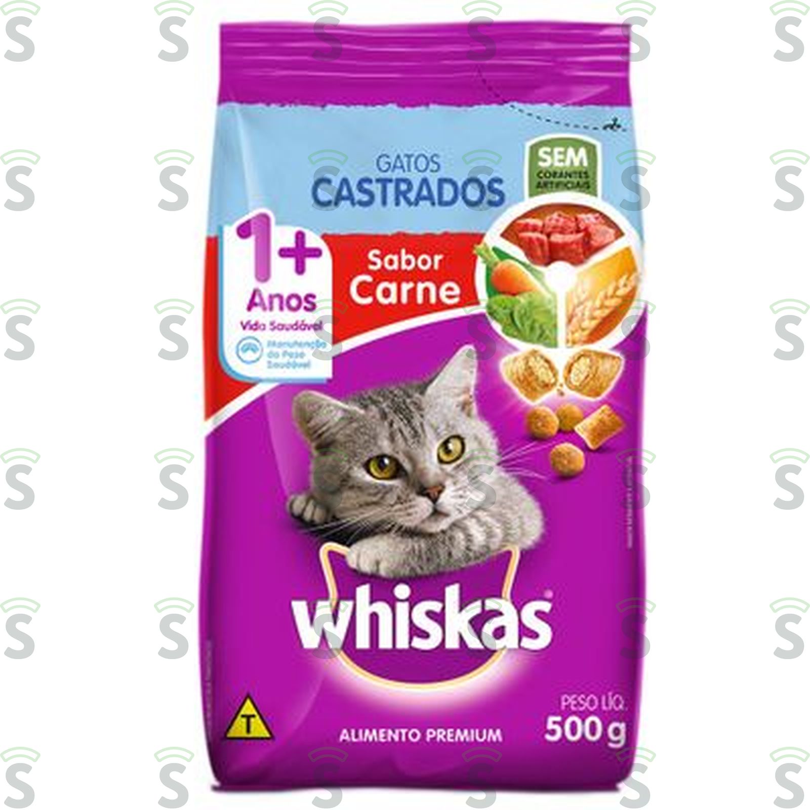 Ração Para Gatos Castrados Whiskas Carne 500G