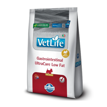 Ração Farmina Vet Life Gastrointestinal UltraCare Low Fat para Cães Adultos de Raças Mini e Pequenas 1,5Kg