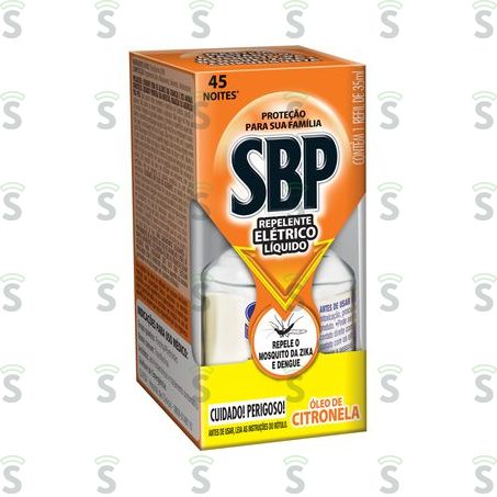  Inseticida Elétrico Sbp 45 Noites Citronela Refil 35ml