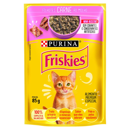 Ração para Gatos Friskies 85g - Filhotes - Carne ao Molho