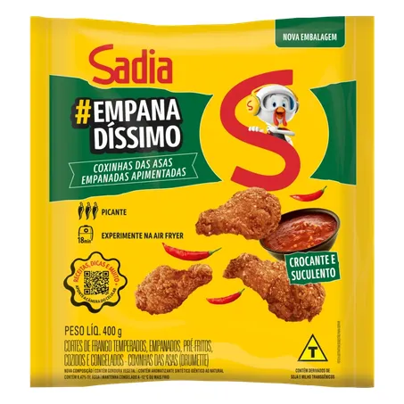 EMPANADO COXINHA DA ASA APIMENTADA SADIA 400G