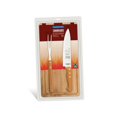 Tramontina Kit para Churrasco com Tábua 3 Peças