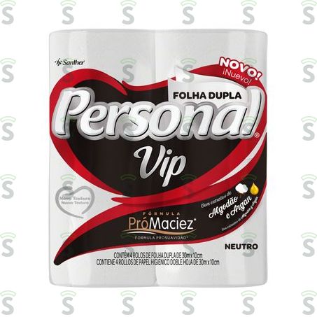  Papel Higiênico Personal Vip Neutro 4x1 30m
