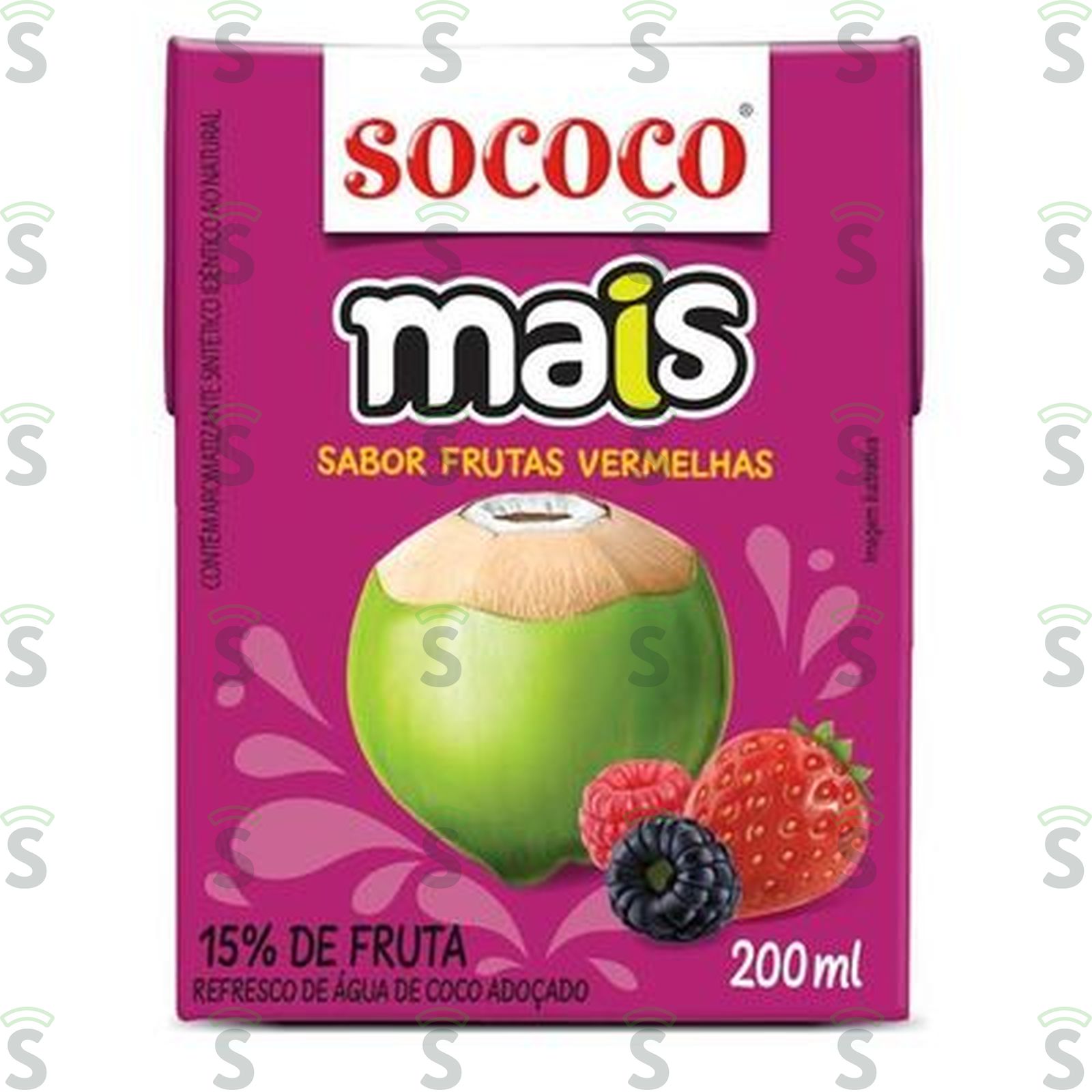 Água de Coco Sococo Mais Sabor Frutas Vermelhas Caixa 200ml