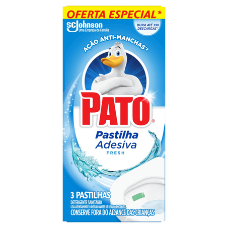 Desodorizador Sanitário Pato Com 3 unidades - Pastilha Adesiva - Fresh