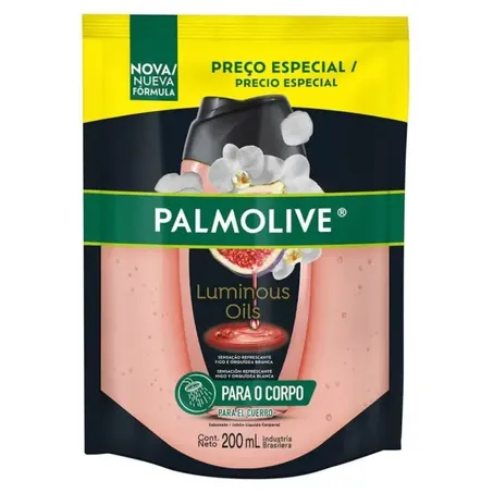 Sabonete liq palmolive lumminous oil figo e orquidea 200ml refil