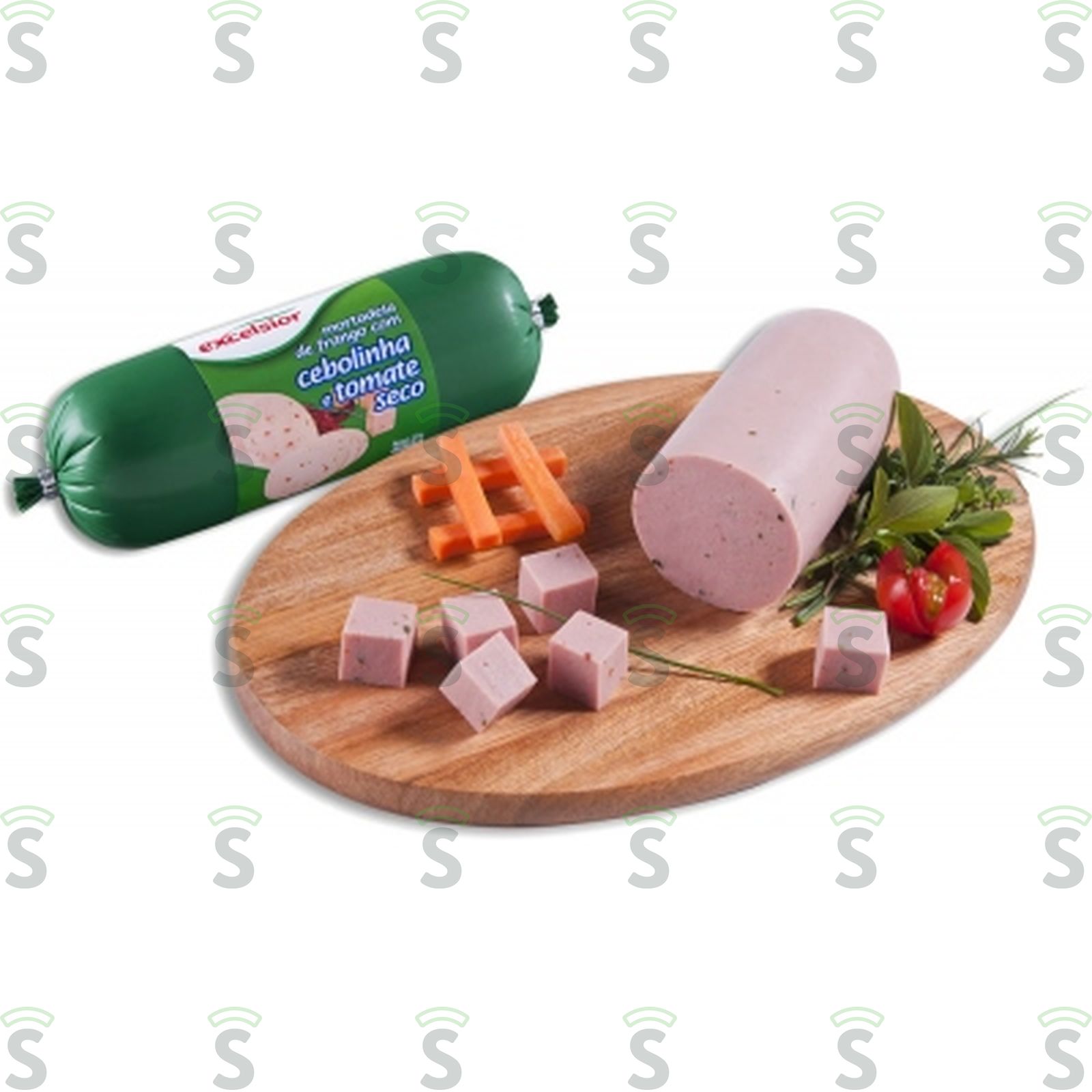 Mortadela de Frango Excelsior Cebolinha E Tomate Seco Embalagem 400G