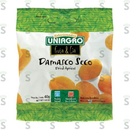  Damasco Seco Uniagro Embalagem 40g