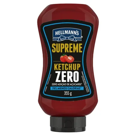 Ketchup hellmanns supreme zero 355g squeeze