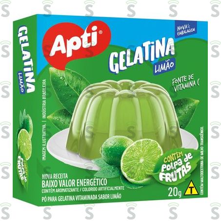  Gelatina Apti Sabor Limão Caixa 20gr