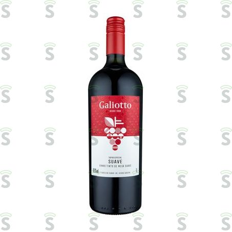  Vinho Tinto Suave Galiotto Garrafa 1lt