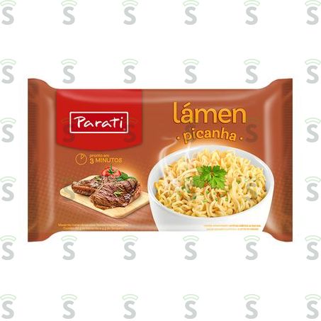  Macarrão Instantâneo Parati Sabor Picanha Embalagem 70g