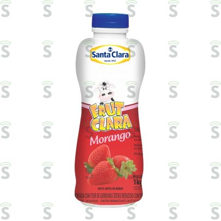  Bebida Láctea Santa Clara Frut Light Morango Garrafa 1kg
