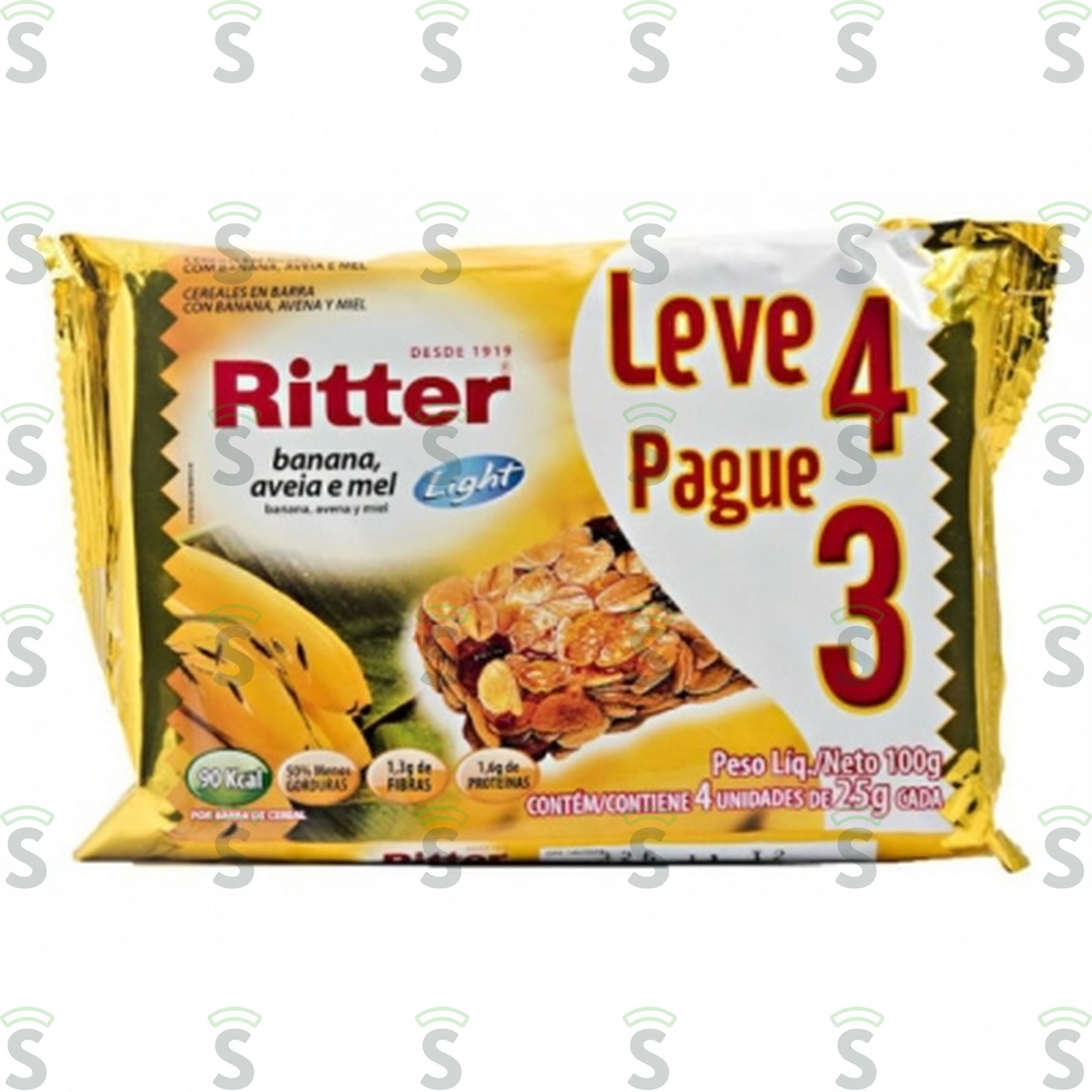 Barra de Cereal Ritter Banana E Aveia Embalagem 80G