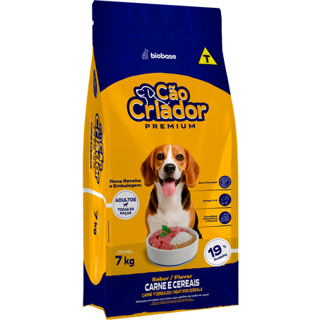 Alimento p/cão auk criador carne pacote 7kg
