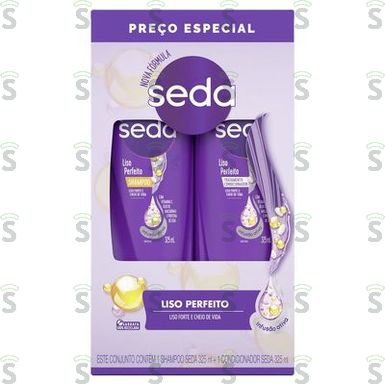 Kit Shampoo + Condicionador 325ml Cada Seda Liso Perfeito Caixa com 2un - 650ml