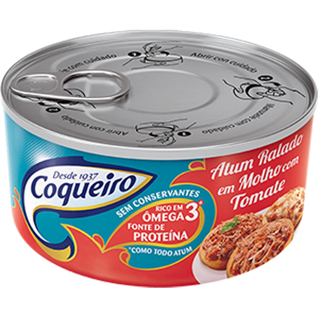 Atum Ralado Coqueiro 170g - Tomate - Lata