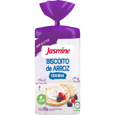Biscoito de Arroz Jasmine 90g - Sem Glúten - Original
