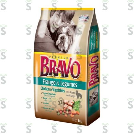  Ração Para Cães Bravo Frango e Legumes Embalagem 1kg