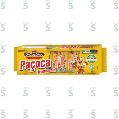  Paçoca Tradicional Dacolônia Retangular Embalagem 200g