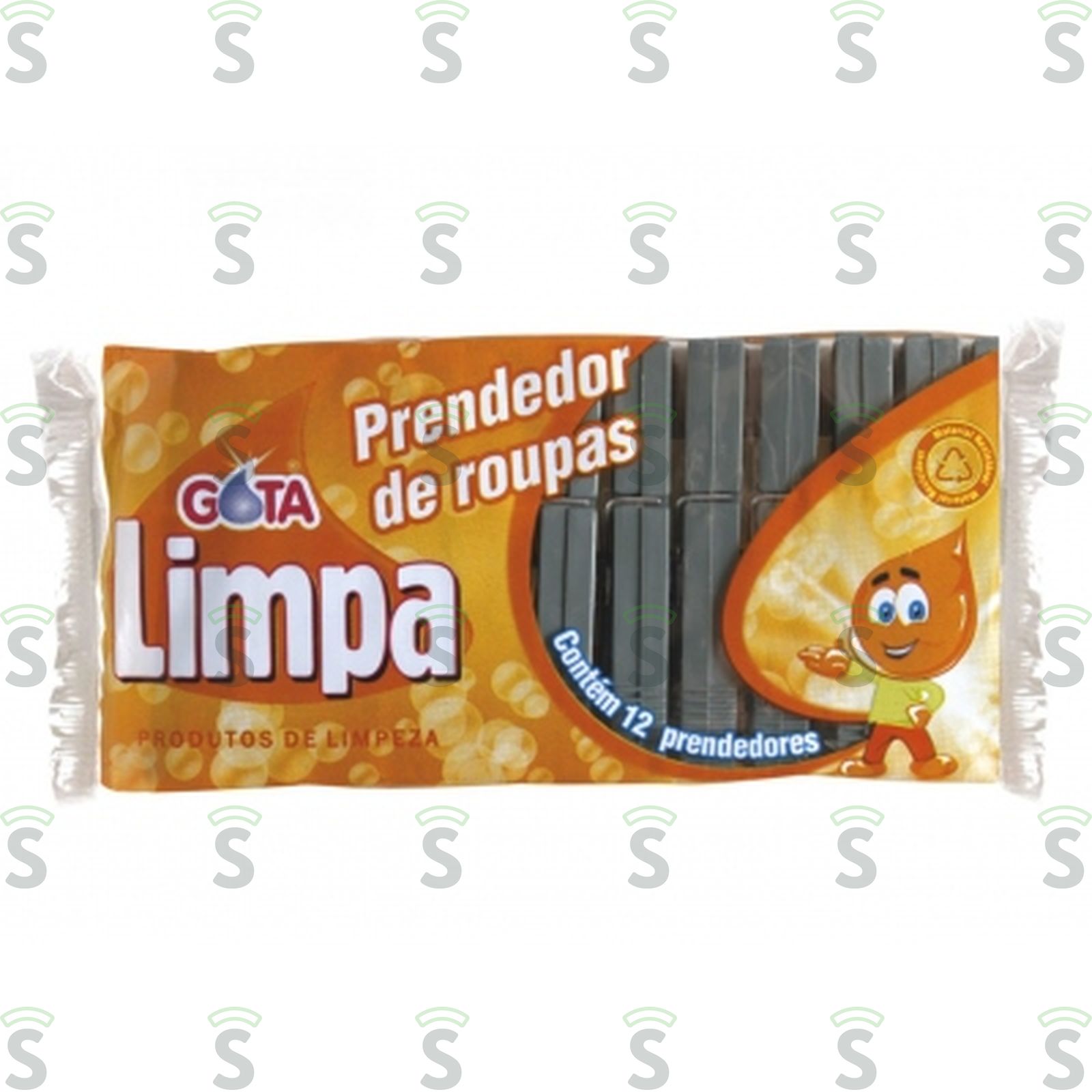 Gota limpa-prendedor roupa c/12