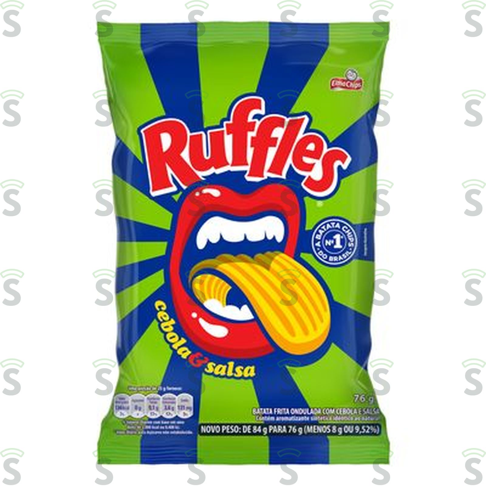 Batata Frita Ondulada Cebola E Salsa Elma Chips Ruffles Pacote 76G