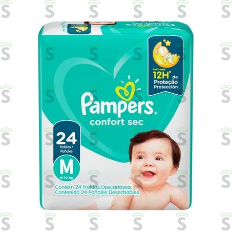 Pampers-fralda Confortsec m C/24