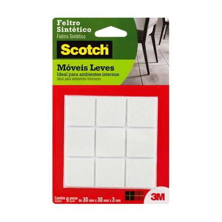 Feltro móveis leves quadrado branco grande scotch 3m c/12