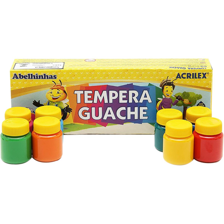 Tinta Guache Acrilex 15ml - Com 12 Cores