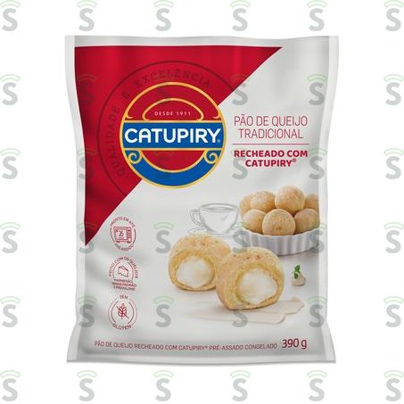  Pão de Queijo Catupiry Recheado Com Catupiry Pacote 390g