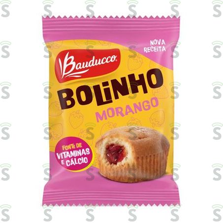  Bolinho Bauducco Baunilha Recheio de Morango 40g