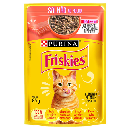 Ração para Gatos Friskies 85g - Salmão ao Molho - Sachê
