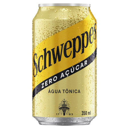 Água Tônica Schweppes 350ml - Água Tônica - Sem Açúcar - Lata
