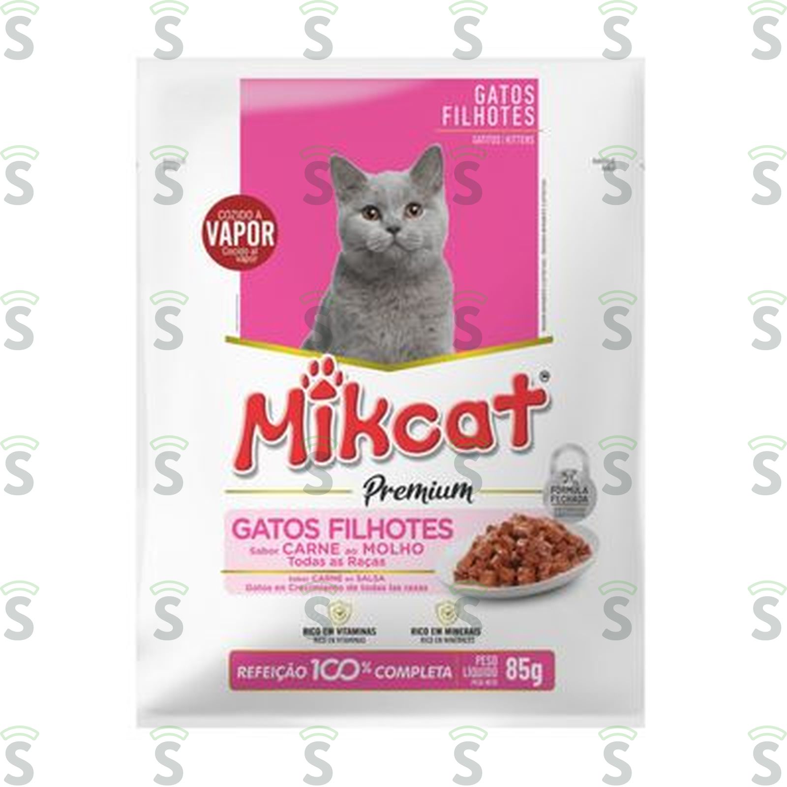 RACAO MIKCAT SACHE 85GR CARNE FILHOTES