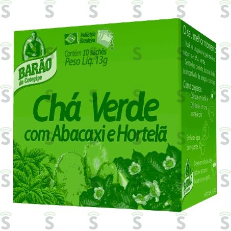  Chá Misto Barão Abacaxi Com Hortelã Embalagem 13g
