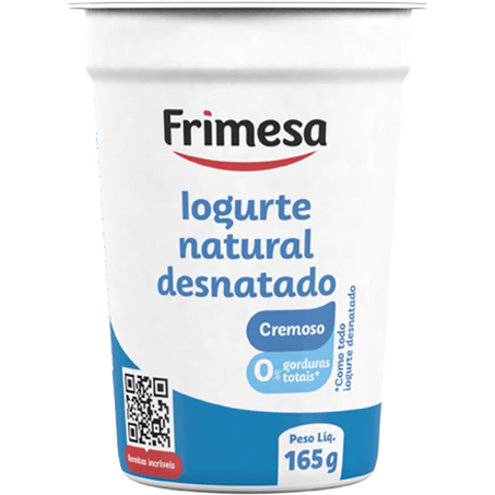 Iogurte Frimesa 165g - Natural - Desnatado - Copo
