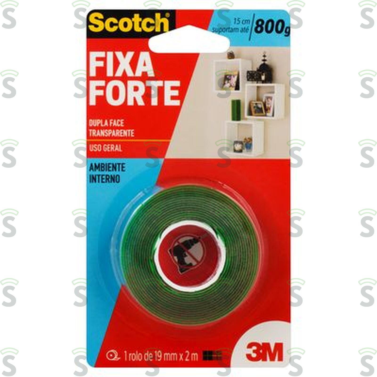 Fita Dupla Face 3m 19 Mm X 2m Fixação Forte Embalagem 1 Un